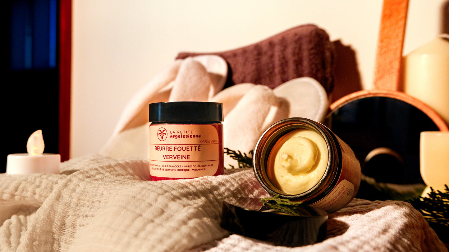 Baume au beurre de karité bio verveine – soin nourrissant visage & corps