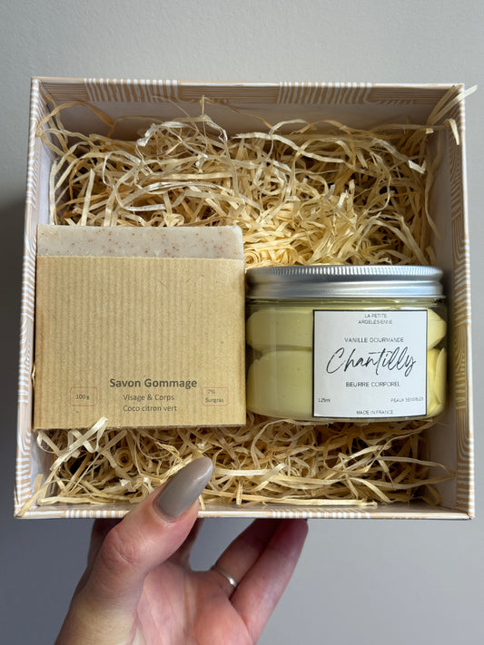 Coffret Gourmand Chantilly Corporelle & Savon Gommage Exotique