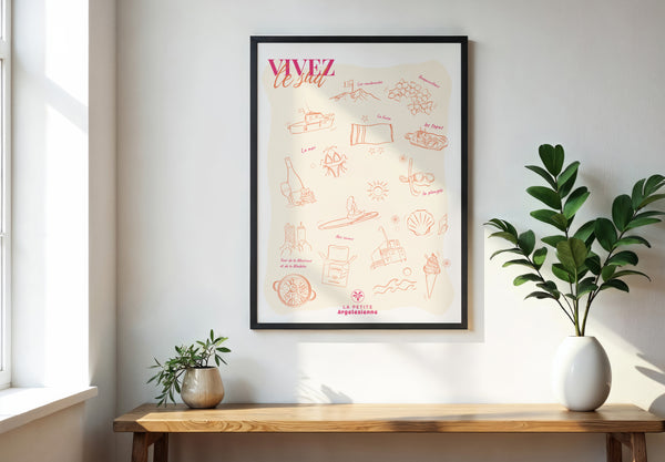 Affiche décorative illustrations du Sud – 50x70 cm